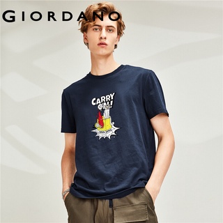 Giordano Men T-Shirts Casual Ribbed Crewneck T-Shirts Long Sleeves Printing Tee For Men JAYOTO Series Free Shipping 9109