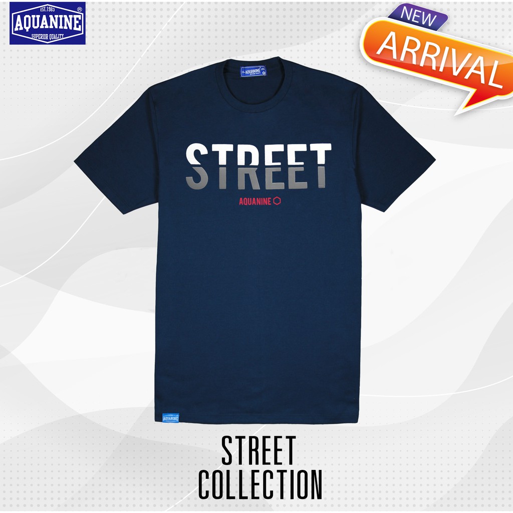 AQUANINE เสื้อยืดผู้ชาย เสื้อยืดผู้หญิง รุ่น STREET NAVY เสื้อยืดสีกรม ลิขสิทธิ์แท้