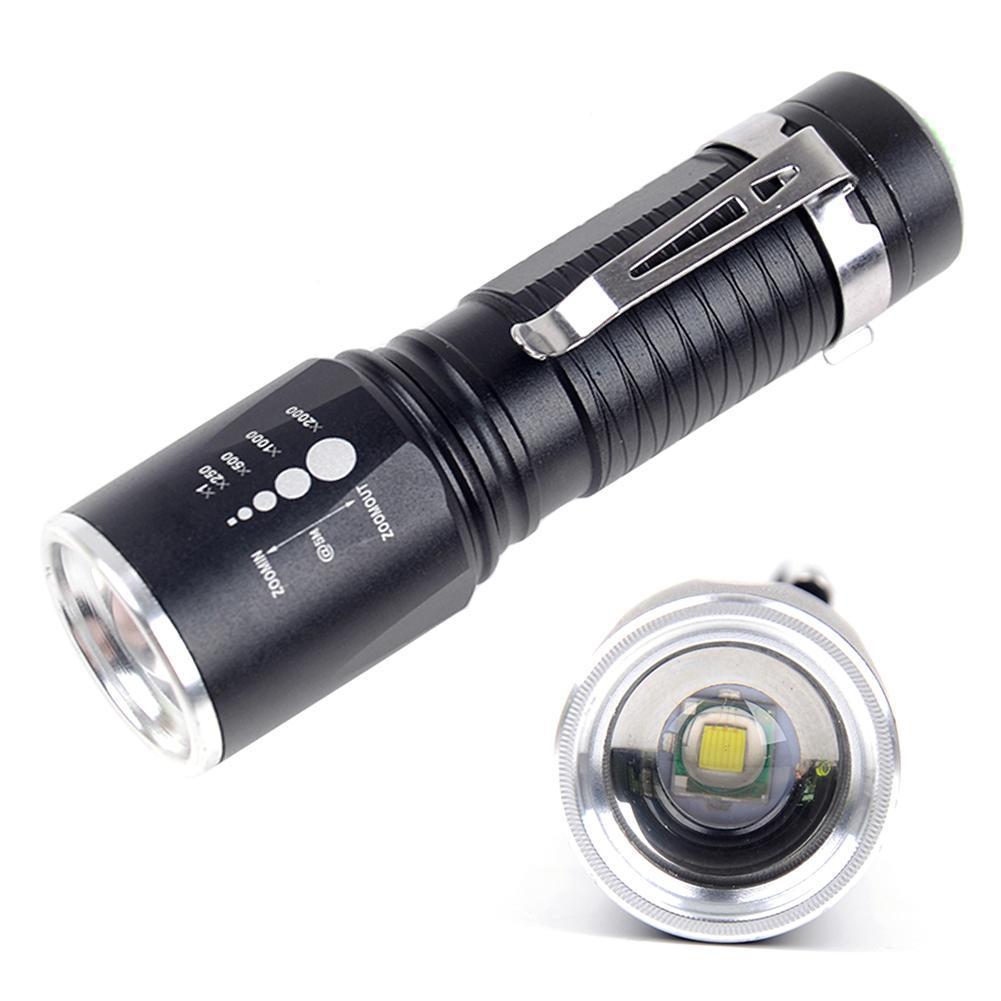 ไฟฉายXm - L T 6 8000 Lumens 5 18650 Or Aaa รองเท้าผ้าใบลําลองสามารถซูมได้