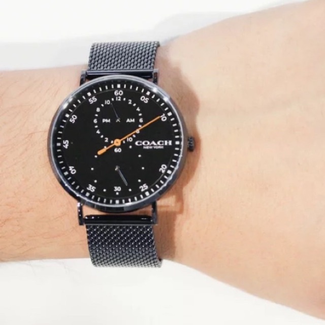 (ผ่อน0%) นาฬิกาชาย Coach🔺 🔺Charles Men's Watch 🔺ขนาด 41 mm 14602478 สแตนเลส สีดำ