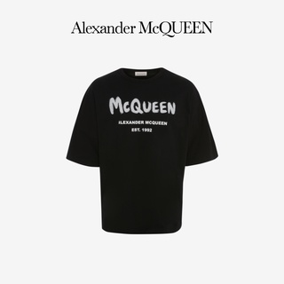 Alexander McQueen/Alexander McQueen เสื้อยืดแขนสั้น ผ้าฝ้าย พิมพ์ลาย สําหรับผู้ชาย