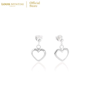 Louis Montini (Jewelry) Sterling Silver 925 Earrings ต่างหูเงินแท้ 92.5% ต่างหูผู้หญิง รูปหัวใจ LJER67