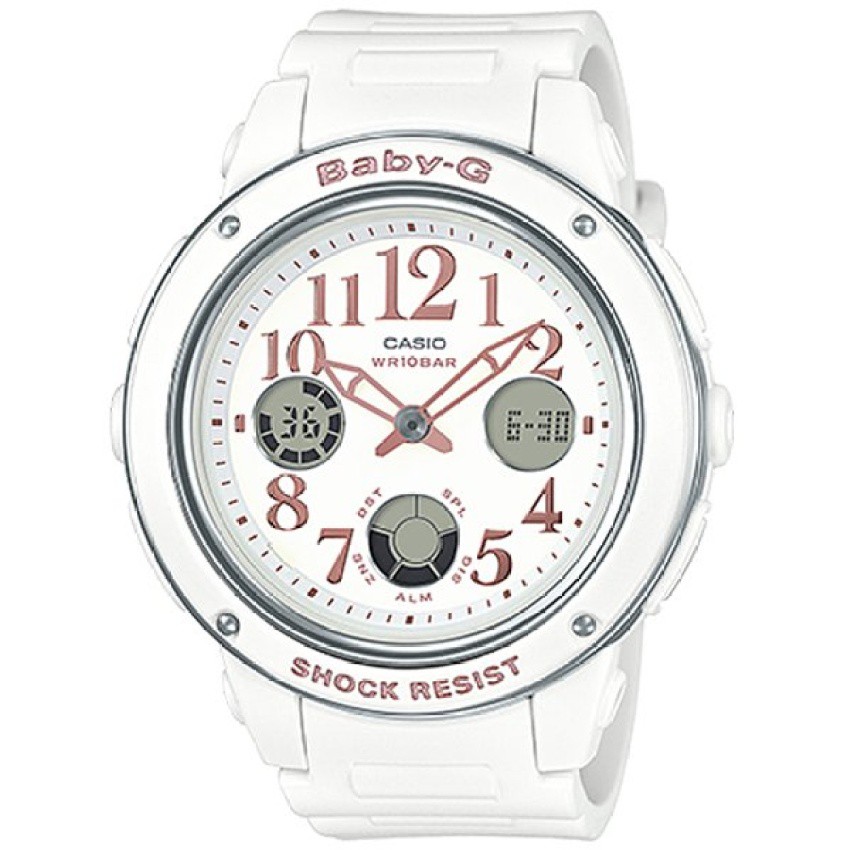 Casio Baby-G นาฬิกาข้อมือผู้หญิง สายเรซิ่น รุ่น BGA-150,BGA-150EF,BGA-150EF-7,BGA-150EF-7B - สีขาว