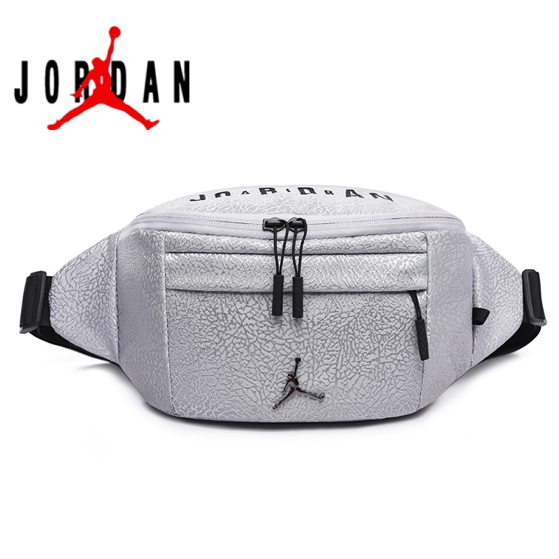 JORDAN Men's bag women's bag printed waist hanging bag [lowest price] sports two-way zipper head single shoulder belt waist hanging bag shoulder bag