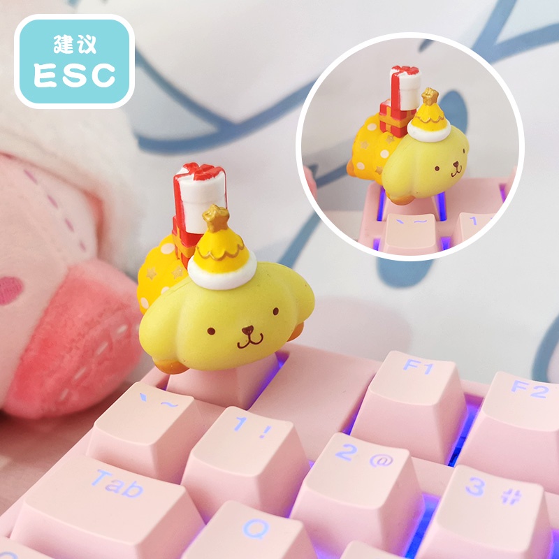 keycap Cinnamoroll dog kitty cat ปุ่มกดคีย์บอร์ด OEM R4 ABS ESC ลายการ์ตูน สามมิติ สําหรับตกแต่งคีย์บอร์ด