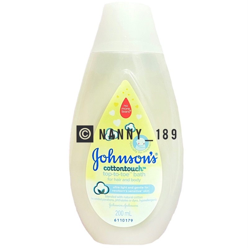 *เด็กแรกเกิดก็ใช้ได้* Johnson's Cottontouch Top-to-Toe Bath for Hair and Body 200ml