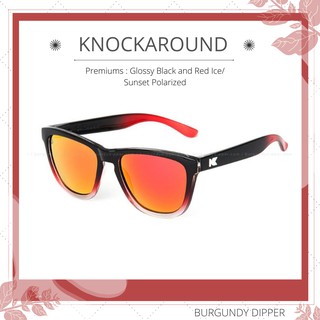 แว่นกันแดด Knockaround  Premiums : Glossy Black with Red ice/Red Sunset Polarized