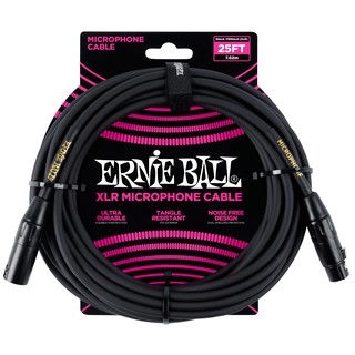 ERNIE BALL® สายไมค์ สายไมโครโฟน 7.6 เมตร แบบ XLR ตัวผู้ / ตัวเมีย (25FT Microphone Cable, Male / Female XLR / P06073)