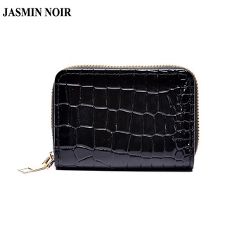 Jasmin NOIR กระเป๋าสตางค์ ใบสั้น ลายหนังจระเข้ มีซิป เรียบง่าย แฟชั่นสําหรับผู้หญิง