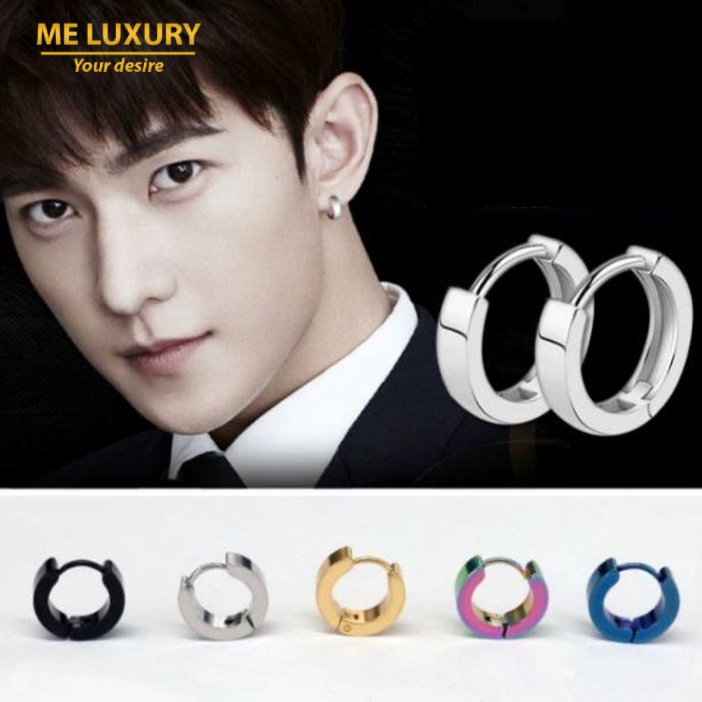 ต่างหู เกาหลี Earing รอบ Earing ผู้ชายต่างหูสีดํา Earing ต่างหูทองต่างหูสีฟ้าต่างหูเงิน Anting Antin