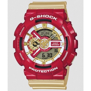 Casio G-Shock นาฬิกาข้อมือผู้ชาย สายเรซิ่น รุ่น Limited Edition GA-110CS-4A - Gold/Red ของแท้100% ประกันศูนย์ 1 ปี