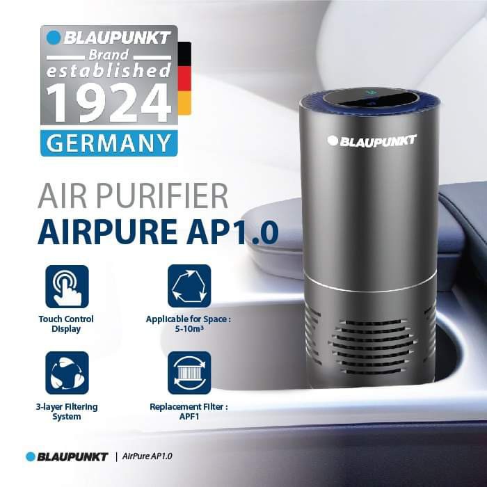 เครื่องฟอกอากาศ ในรถยนต์ BLAUPUNKT Air Pure AP1.0 ระบบกรอง 3 ชั้น สามารถกำจัดฝุ่นได้ถึงระดับละออง PM