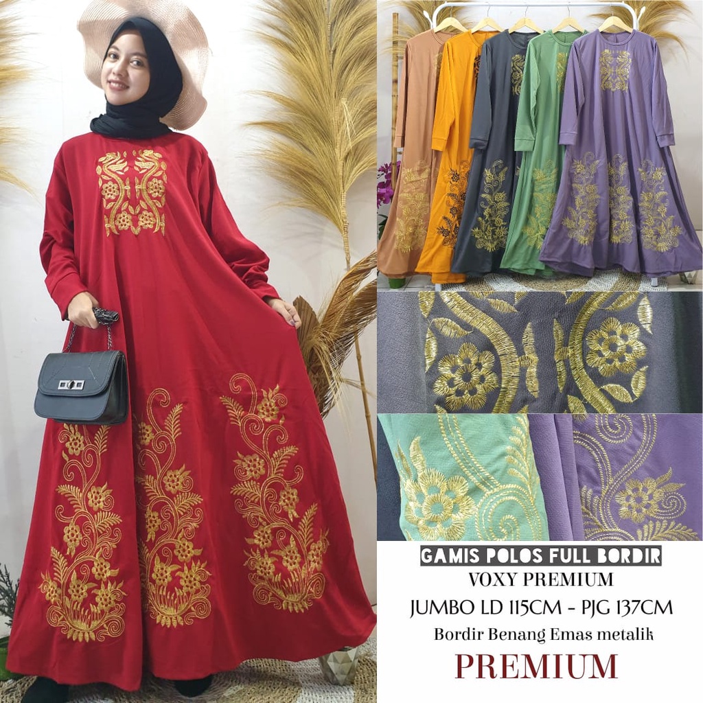 Luxury Batik ปักแฟชั่นชุด 888 motif (Real Pic) ชุดเดรสจัมโบ้ปักสวยพรีเมี่ยม XXL-XXXL LD 120-160CM