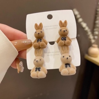 [  1Pair Cute Little Rabbit  Stud Earrings Bunny Earrings Korean INS Cartoon Studs Earrings Ear Jewelry Accessories for Girls ]