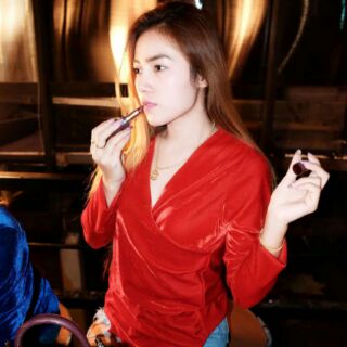 เสื้อกำมะหยี่ยืดเนื้อผ้าดีมาก เสื้อสุดเก๋