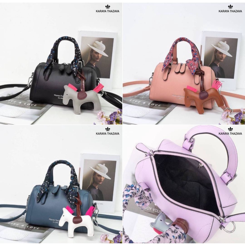 Karaya Thazava แบรนด์แท้ 🎀 🛍 Size กว้าง 8” สูง 5 ฐาน 4” นิ้ว ❤️ กระเป๋า Karaya แบรนด์แท้ ทรงหมอน ใบเ