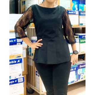 แพทเทิร์นเสื้อสวยเรียบง่ายซิปหลังจับจีบรอบเอว#042