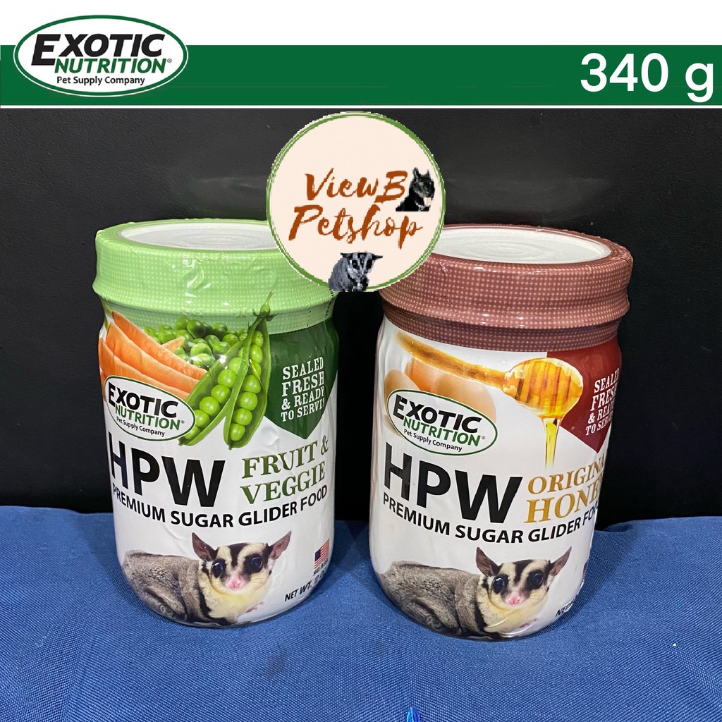 [Exotic Nutrition] HPW (Jar) 340 กรัม อาหารชูการ์ไกลเดอร์แบบขวดพร้อมทาน สูตรดั้งเดิมและผัก+ผลไม้ (EN1497,1480)EXP01/2028
