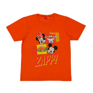 เสื้อแตงโม (SUIKA) - MICKEY GO THAILAND เสื้อยืดคอกลม พิมพ์ลาย MICKEY AND MINNIE ZAAP! (MK.O-006)