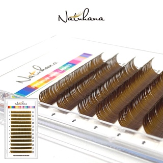 NATUHANA ขนตา ชนิด C D สีน้ำตาล ขนตาต่อ ขนตาปลอมนุ่ม แฮนด์เมด อุปกรณ์แต่งหน้าขนตา