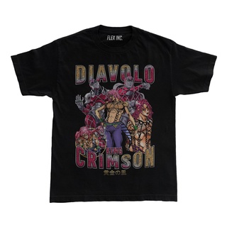 เสื้อยืดผ้าฝ้ายCOTTON เสื้อยืด พิมพ์ลายอนิเมะ King Crimson Diavolo Jojo Bizarre Adventure สไตล์วินเทจ ขนาดใหญ่S-5XL