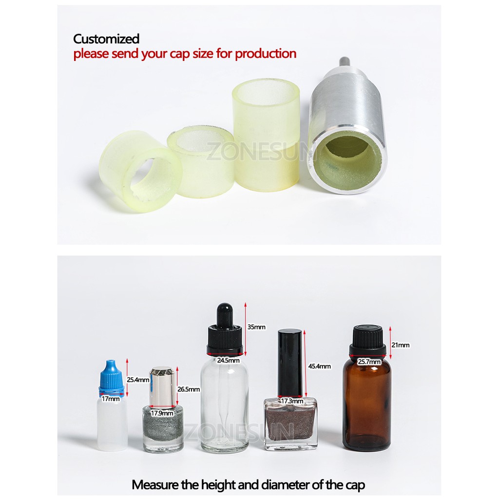 Zonesun เครื่องซีลฝาขวดไฟฟ้า แบบพกพา 80W 100W 160W สําหรับขันและคลายขวด - รูปที่ 6