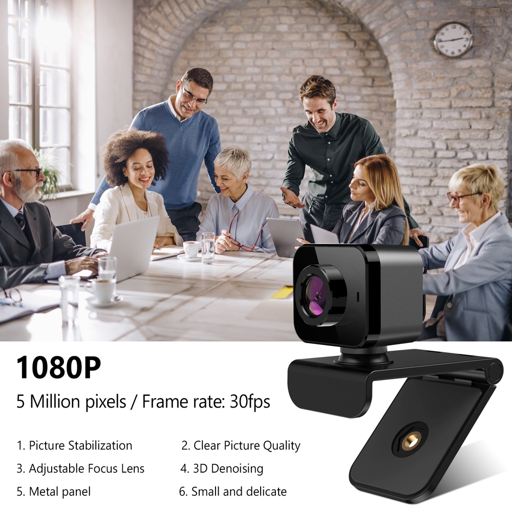 HD 1080P Webcam Computer PC WebCam With Microphone Rotatable USB Mini ...