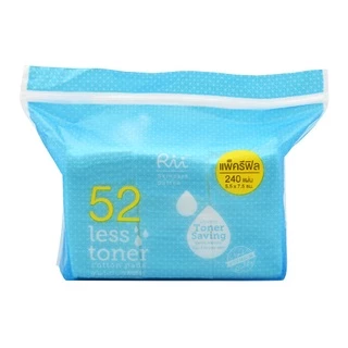 Rii Cotton Pads Less Refill Toner NO.52 240pcs. ริอิสำลีแผ่นรีฟิลรุ่นเลสโทนเนอร์เบอร์52 240แผ่น