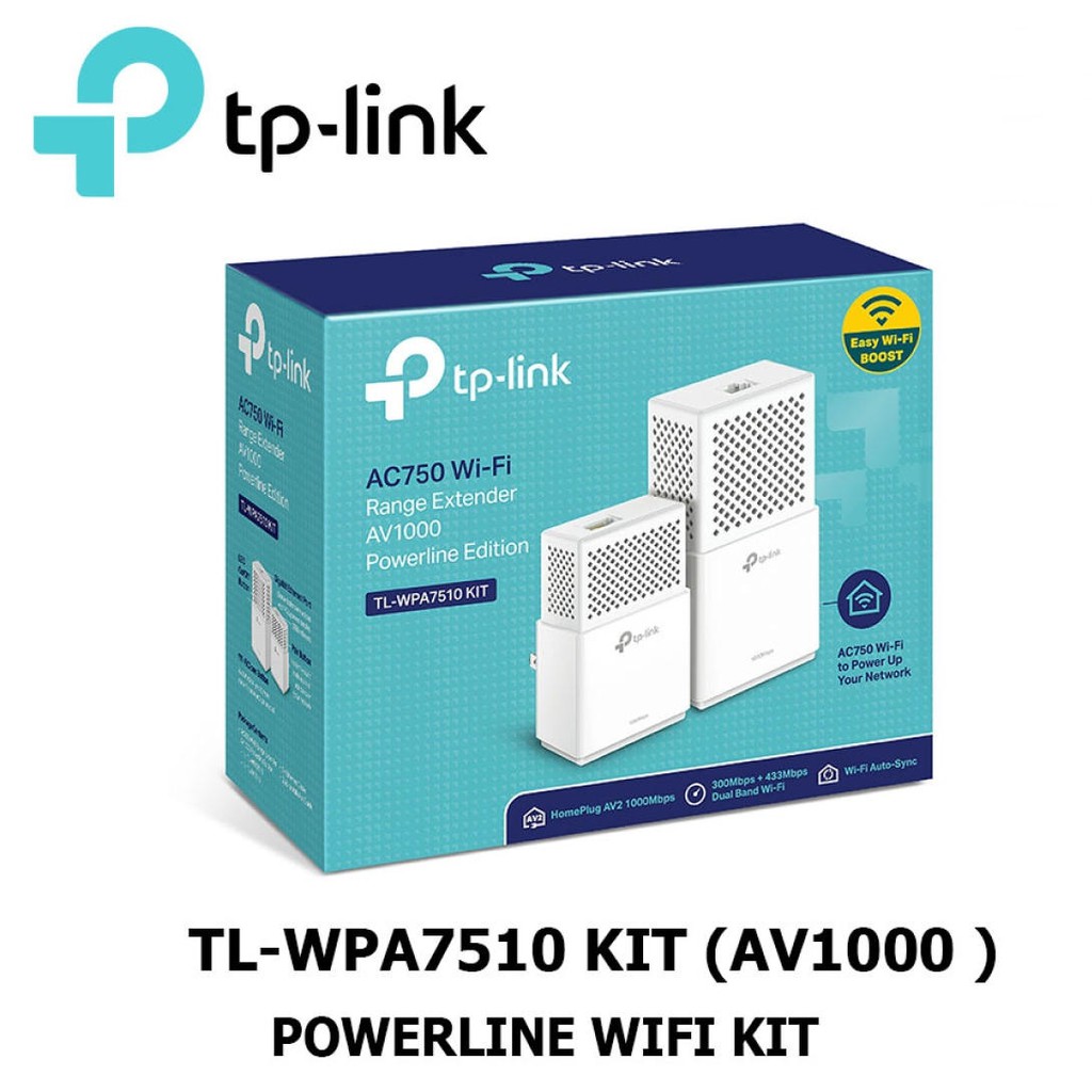 POWER LINE (เพาเวอร์ไลน์) TP-LINK (TL-WPA7510-KIT) AC750 AV1000 WI-FI รับประกัน 3 - Y