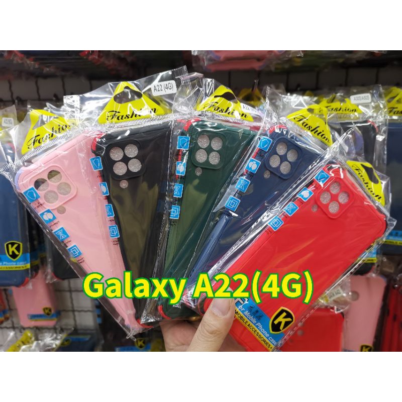 A22✨พร้​อมส่งใน🇹🇭✨เคสTPU​นิ่ม​สีพื้นปุ่มสี For Galaxy A22 / A22 4G / Galaxy A22 4G / M32