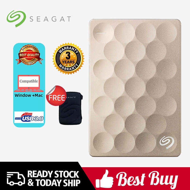 Seagate 250GB/ 500GB/1TB/2TB External Hard Disk - Gold / Silver 100%