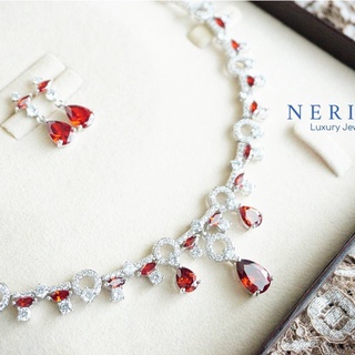 Neriza Jewelry/เครื่องประดับเจ้าสาวเพชรสังเคราะห์ จัดส่งฟรีพร้อมกล่อง NZC036