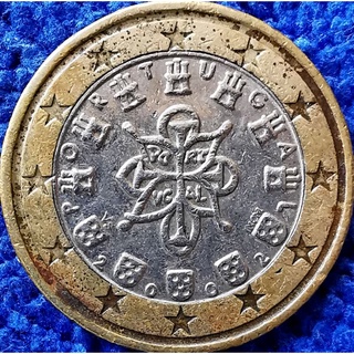 เหรียญ​ยูโร, โปรตุเกส​ Portugal, 1 Euro, ใช้แล้ว, #​1042E