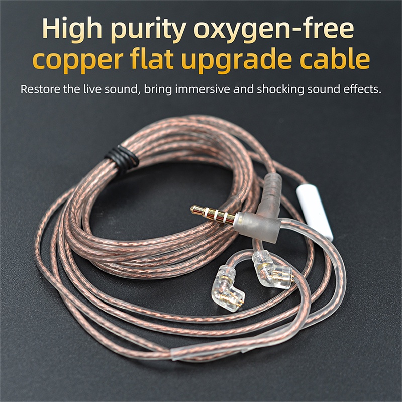 New KZ OFC cable High purity oxygen-free copper flat upgrade line 2Pin for ZS10 EDX EDC ZST ZSN ZEX Pro X
