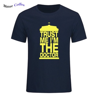 เสื้อยืดครอปขายดี เสื้อยืดผ้าฝ้าย 100% พิมพ์ลาย dr Who TRUST ME I am A DOCTOR แฟชั่นฤดูร้อนS-5XL