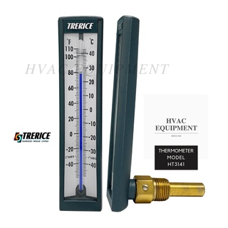 Trerice-HT31 (Back 90°Angle) เทอร์โมมิเตอร์แบบก้านจุ่มเกลียวออกหลัง ขายพร้อม Brass Thermowell Stem 2" ยี่ห้อ Trerice