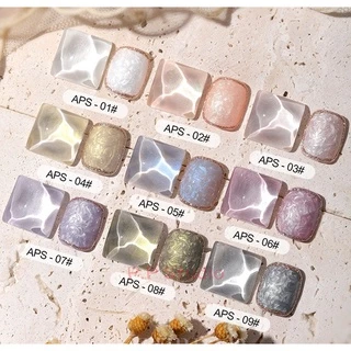AS สีเจล สีทาเล็บ โทนสีมุกทะเล 9เฉดสี ขวดสีแดง ขนาด 15ml. รหัส APS