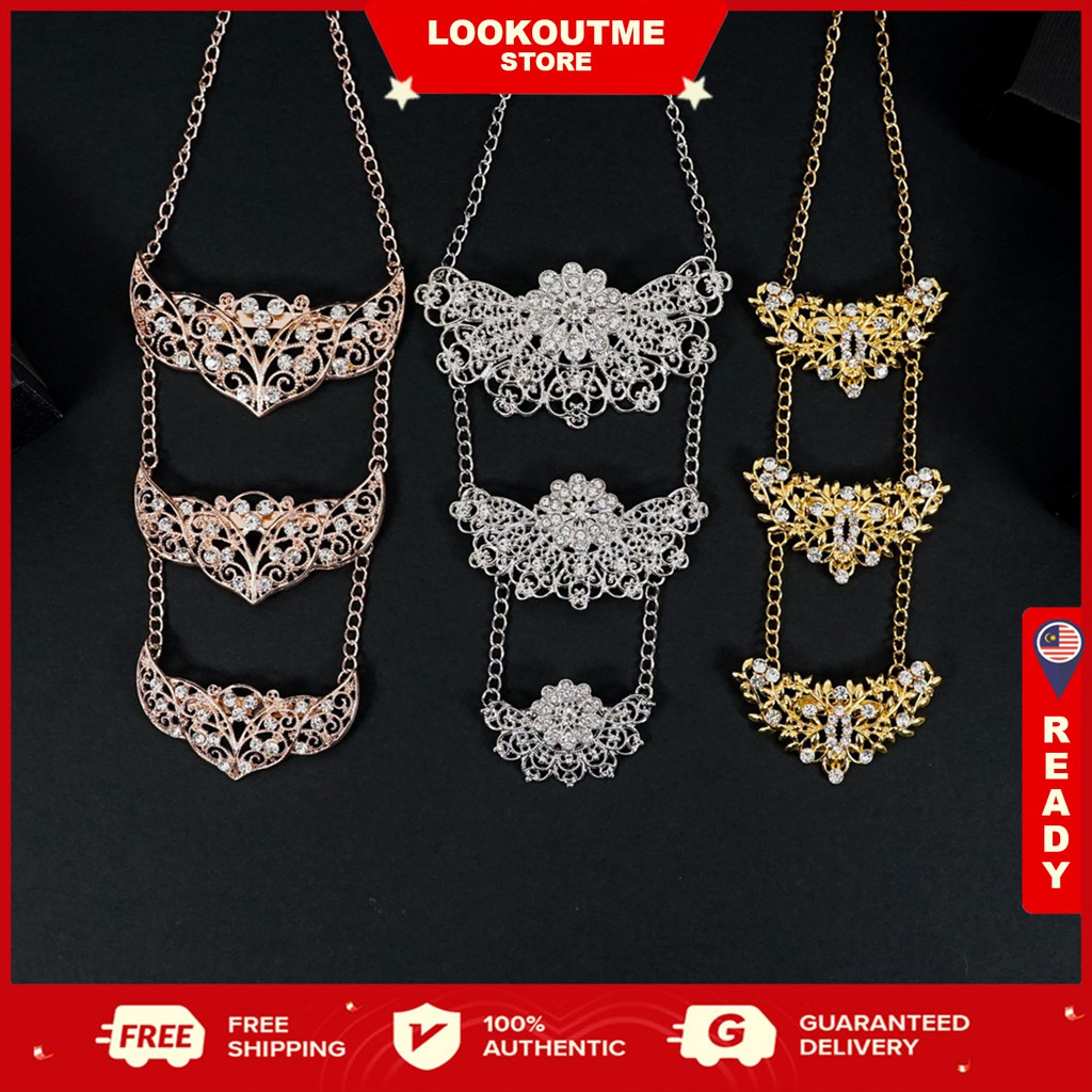 Lookoutme Doh Kebaya Rantai เข็มกลัดคลาสสิกแบบดั้งเดิม Pin Baju Kurung สร้อยคอผู้หญิงแฟชั่นมุสลิม Je