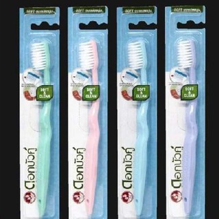 ( 1 ด้าม ) Twin Lotus soft and clear toothbrush ดอกบัวคู่ แปรงสีฟัน ซอฟท์ แอนด์ เคลียร์ ขนแปรงนุ่ม 1 ด้าม