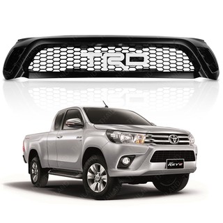 กระจังหน้า V.4 โลโก้ "TRD" ขาว สีดำ, ขาว 1 ชิ้น สำหรับ โตโยต้า Toyota ไฮลักซ์ Hilux รีโว่ Revo ปี 2015 - 2017