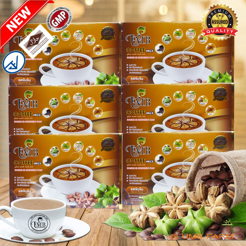 กาแฟถั่วดาวอินคา ผสมถั่งเช่า 蟲草 UMB Sacha Inchi & Cordyceps Plus Coffee 6 กล่อง สินค้าพร้อมส่ง