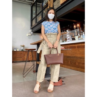 Baguette tote in Dark brown by Korapinbagbkk