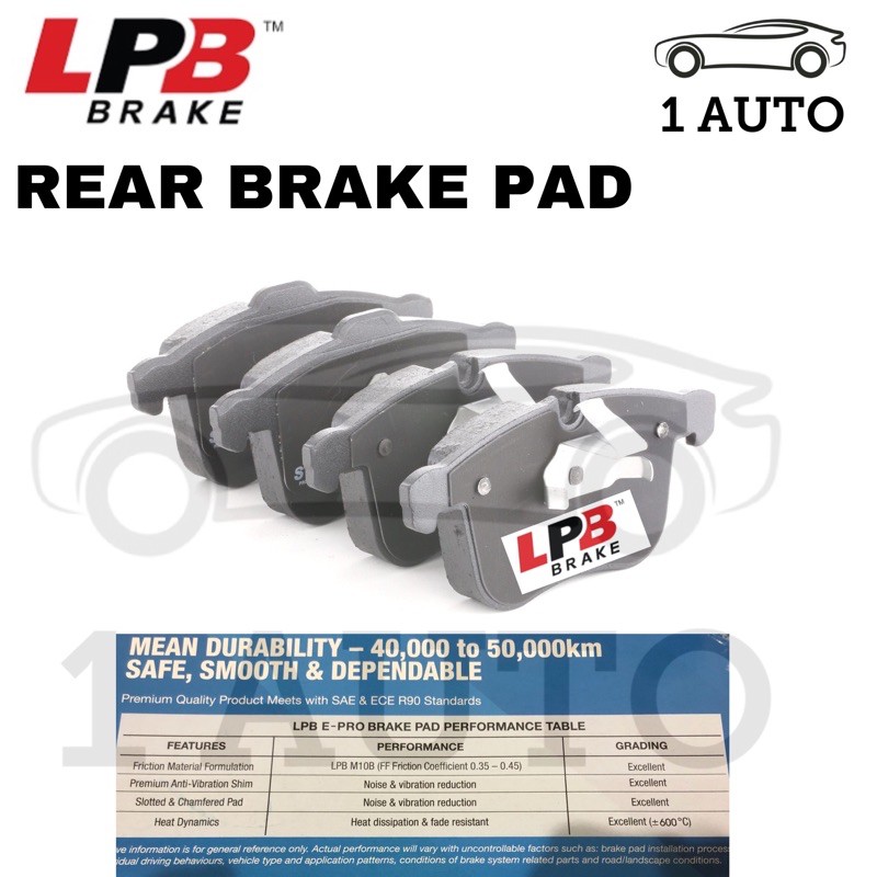 LPB E-PRO SEMI METALLIC REAR (BLKG) ผ้าเบรค W204 C180K C200K C230 C180 CGI C200 CGI C250 CGI C207 E3