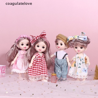 Coagulatelove ใหม่ ตุ๊กตาเด็กผู้หญิง ขนาดเล็ก 17 ซม. พร้อมข้อต่อขยับได้ 13 ข้อต่อ 3D สําหรับเด็กผู้หญิง DIY