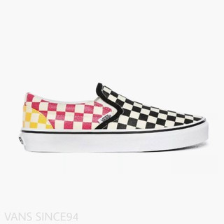 [ของแท้ ส่งฟรี จากไทย] VANS CLASSIC SLIP-ON - (GLITTER CHECK) MULTI/TRUE WHITE