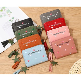 ใหม่!! กระเป๋าสตางค์ ใบสั้น งานปักหัวใจ น่ารัก 8 สี ราคาขายส่ง (F-138)