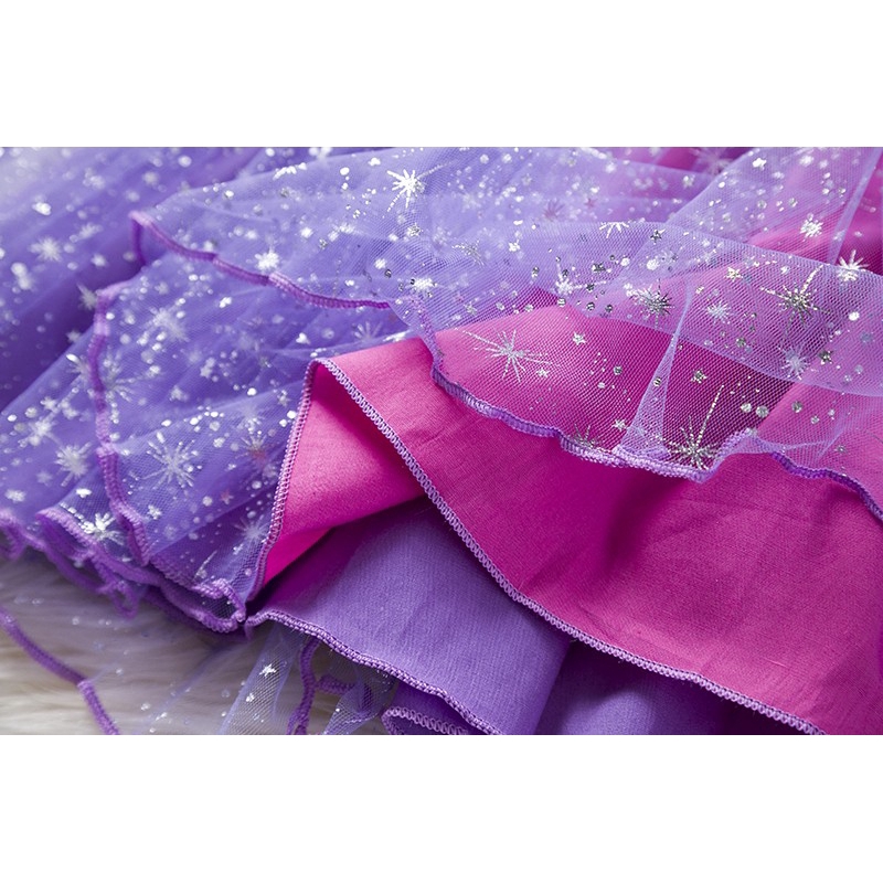 NNJXD ชุดเดรส กระโปรงชีฟอง สีม่วง เหมาะกับงานปาร์ตี้ วันเกิด สําหรับเด็กผู้หญิง - รูปที่ 4