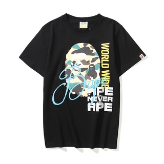 HH 2021 BAPE ผู้ชายเสื้อยืดเสื้อลำลอง Tees ใหม่สบายๆการ์ตูนพิมพ์คอกลมเสื้อยืดเสื้อผ้า เสื้อยืดคอกลมS-5XL