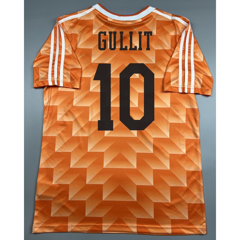 เสื้อบอล ย้อนยุค ทีมชาติ ฮอลแลนด์ 1988 เหย้า Retro Holland Netherlands Home พร้อมเบอร์ชื่อ 12 VAN BA