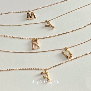 A.girls.gold :โค้ด 59K3K ช้อป 300.- ลด45 สร้อยคอตัวอักษร สร้อยจี้ตัวอักษร ชุบทอง18K (Alphabet necklace)